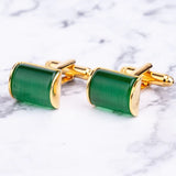French Shirt Cufflinks Green Crystal Cuff Button Business Jewelry