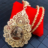 French Vintage Coin Pendant Dubai Ladies Necklace Arab Ladies Robe Jewelry Alger