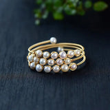 Freshwater Pearls Bracelet Multi-layer Adjustable Bangles Jewelry Gift