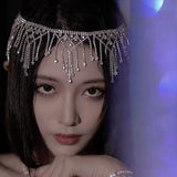 Rhinestone Fringed Eyebrow Pendant Hairpin Bridal Headband
