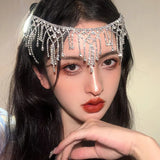 Rhinestone Fringed Eyebrow Pendant Hairpin Bridal Headband