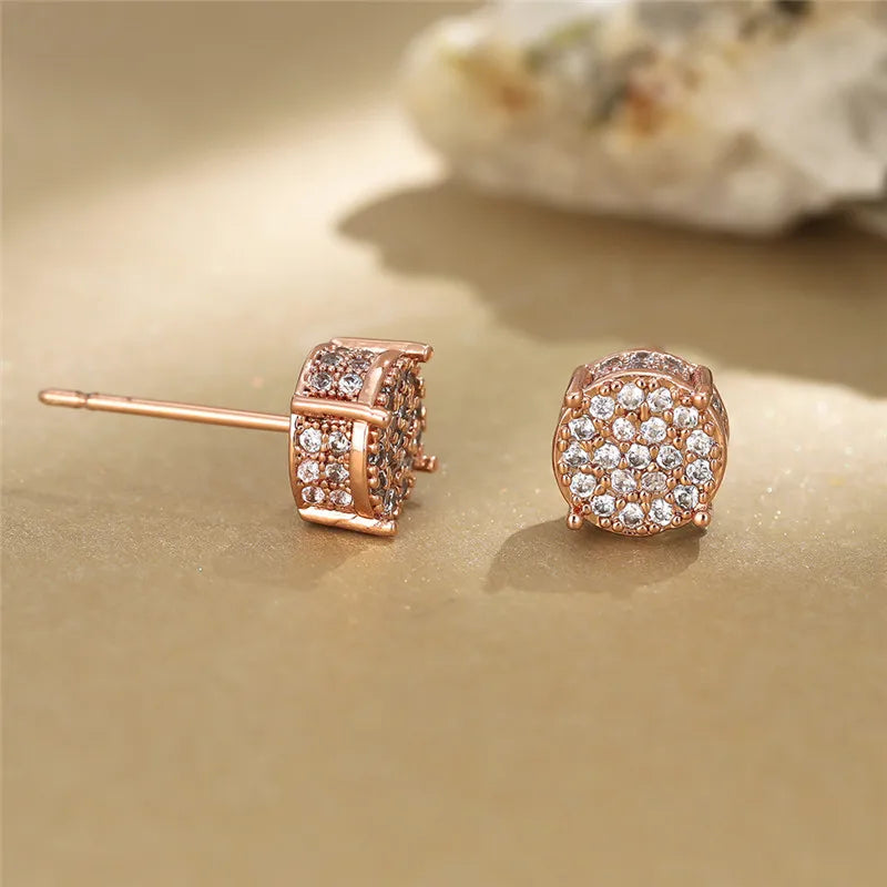 Yellow Zircon Stone Stud Earrings for Wedding