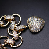 Heart Pendant Necklace for Women CZ High Chain Fine Jewelry