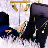 Colorful Natural Stone Pendant Silver Necklace Malachite Agate Choker