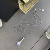 Colorful Natural Stone Pendant Silver Necklace Malachite Agate Choker