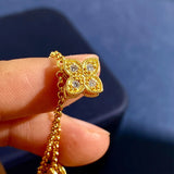 Vintage Crystal Charm Bracelet Women 18K Plated Chain Bangle