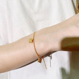 Vintage Crystal Charm Bracelet Women 18K Plated Chain Bangle