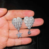 Full Diamond Women Engagement Earring 18k CZ Stone Jewelry