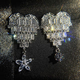 Full Diamond Women Engagement Earring 18k CZ Stone Jewelry
