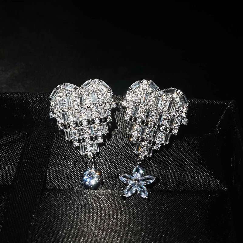 Full Diamond Women Engagement Earring 18k CZ Stone Jewelry