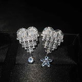 Full Diamond Women Engagement Earring 18k CZ Stone Jewelry