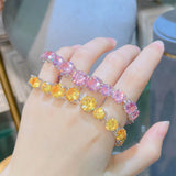 Yellow/Pink Zircon Bracelets Pink Diamond