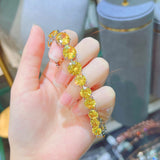 Yellow/Pink Zircon Pink Diamond Bracelet