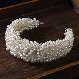 Pearl Crystal Headband Tiara Hairband Bridal Wedding Hair Accessories