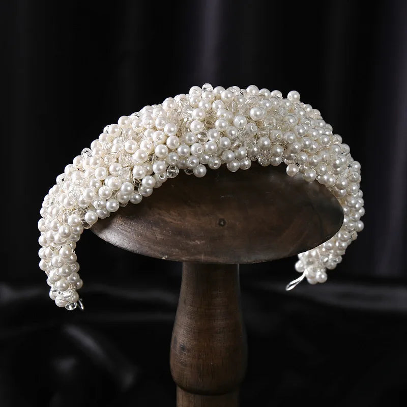 Pearl Crystal Headband Tiara Hairband Bridal Wedding Hair Accessories