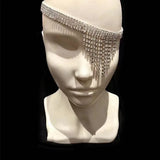 Rhinestone Eye Mask Bridal Headband Hair Chain Jewelry for Women
