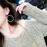 Crystal Round Ear Clip Earrings for Women Wedding Cocktail Party