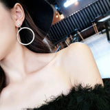 Crystal Round Ear Clip Earrings for Women Wedding Cocktail Party