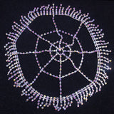 Rhinestone Tassel Bridal Headpiece Headband for Women Crystal Flapper Cap