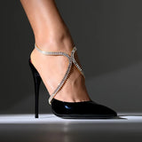 Zircon Figure Eight Anklet Sparkling Crystal Ankle Chain