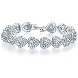 Zircon Stone Heart Tennis Bracelets for Girls