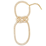 Zircon Twist Shape Eight Figure Anklet Crystal Ankle Chain