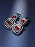 Zircon Women's Drop Earrings Silver Plated Cubic Zirconia