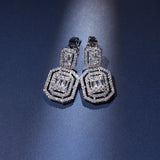 Zircon Women's Drop Earrings Silver Plated Cubic Zirconia