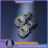 Zircon Women's Drop Earrings Silver Plated Cubic Zirconia