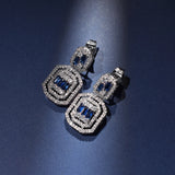 Zircon Women's Drop Earrings Silver Plated Cubic Zirconia