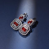Zircon Women's Drop Earrings Silver Plated Cubic Zirconia