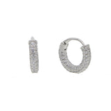 Clear CZ Stud Earrings 925 Silver Mini Circle for Women