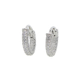 Clear CZ Stud Earrings 925 Silver Mini Circle for Women