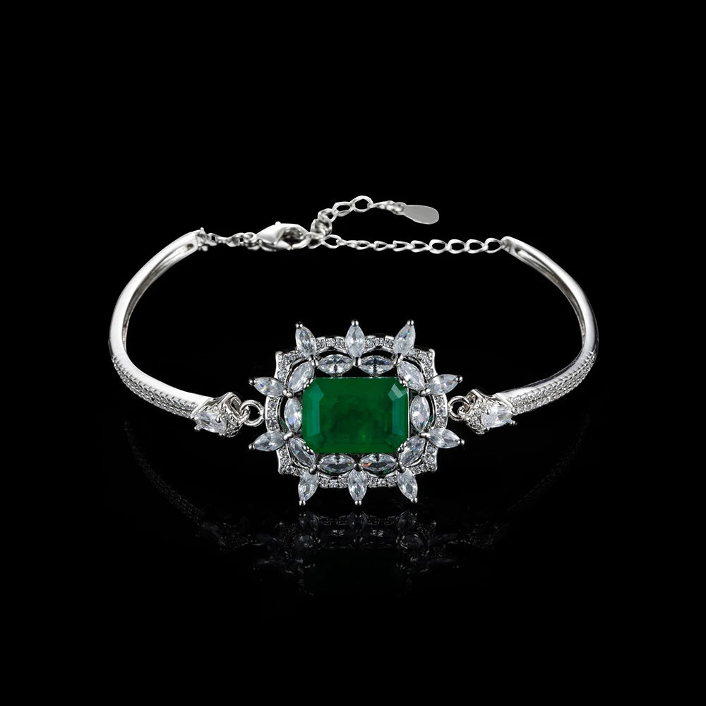 Vintage Gemstone Bangles for Women - Paraiba Tourmaline Emerald Ruby Bracelet
