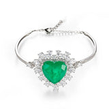 Heart-Shape Paraiba Tourmaline Emerald Wedding Bangle