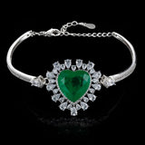 Heart-Shape Paraiba Tourmaline Emerald Wedding Bangle