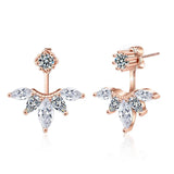 925 Silver Zircon Horse Eye Stud Earrings for Women MEJ356