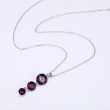 Crystals Maxi Round Pendant Necklace 925 Sterling Silver