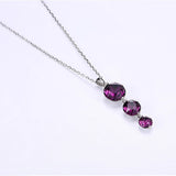 Crystals Maxi Round Pendant Necklace 925 Sterling Silver