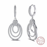 Silver Dangle Earrings 925 Simulated Diamond Statement Jewelry
