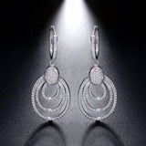 Silver Dangle Earrings 925 Simulated Diamond Statement Jewelry