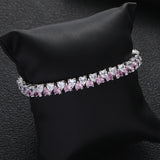 Geometric Heart CZ Cuff Bracelet Candy Colors Bohemian Femme Jewelry