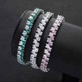 Geometric Heart CZ Cuff Bracelet Candy Colors Bohemian Femme Jewelry