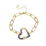 Geometric Cz Bracelet 18K Women Bangle Crystal Zircon Adjustable Copper