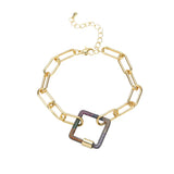 Geometric Cz Bracelet 18K Women Bangle Crystal Zircon Adjustable Copper