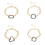 Geometric Cz Bracelet 18K Women Bangle Crystal Zircon Adjustable Copper