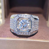 Geometric CZ Micro Pave Women's Ring