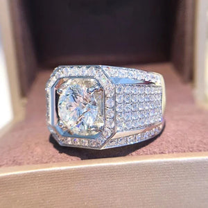 Geometric CZ Micro Pave Women's Ring