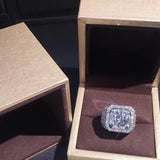 Geometric CZ Micro Pave Women's Ring