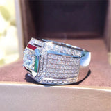 Geometric CZ Micro Pave Women's Ring